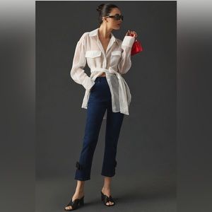 NWT Maeve Ankle-bow slim cropped jeans. Blue. Size 26